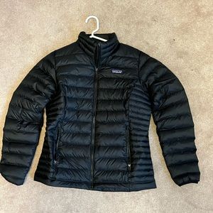 Patagonia Womens Down Sweater Jacket Puffer Black Full Zip Size S Small 84683